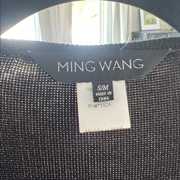 Ming Wang red and black marbled poncho sweater wrap • s/m - Picture 5 of 6